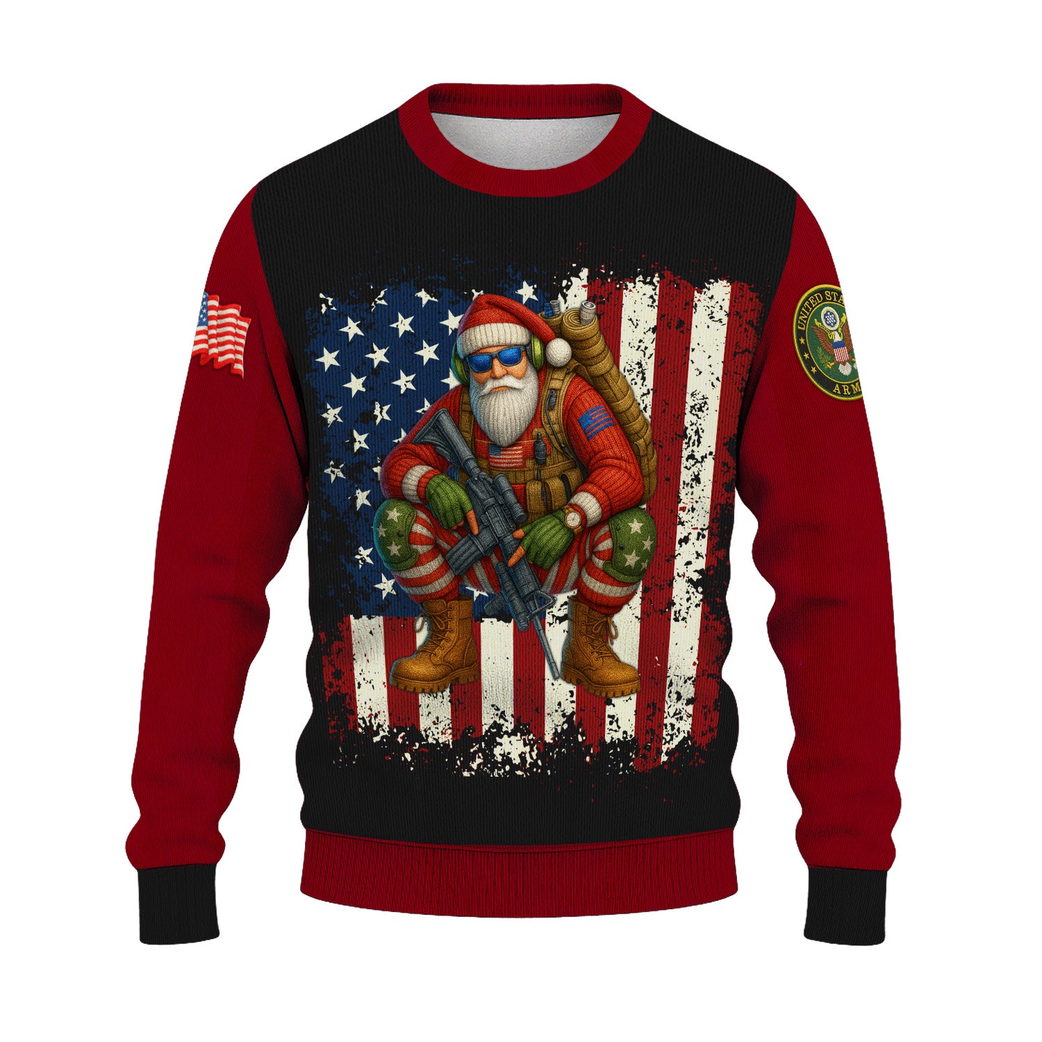 US Army Santa Soldier Ugly Christmas Sweater