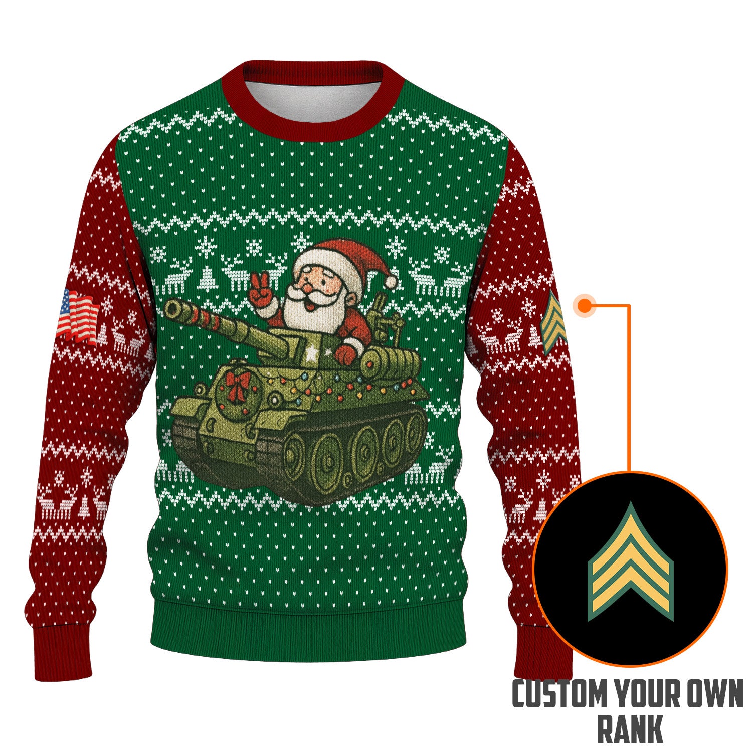 Personalized US Army Ugly Christmas Sweater KRUST21