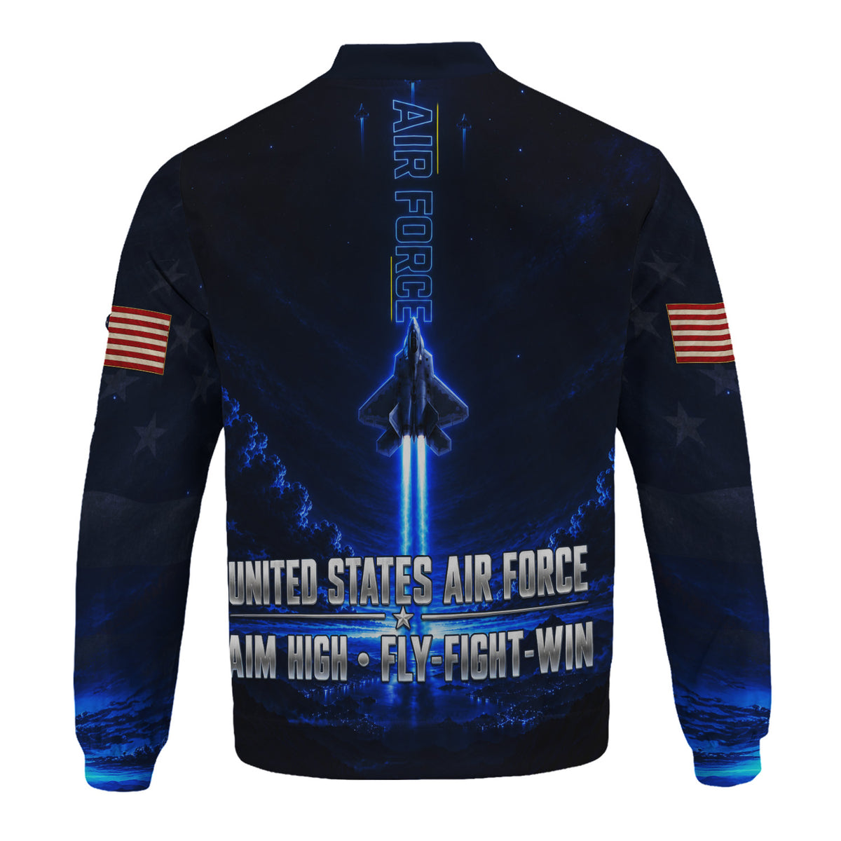 Personalized U.S. Air Force Bomber Jacket Custom Rank & Text Veteran Gift