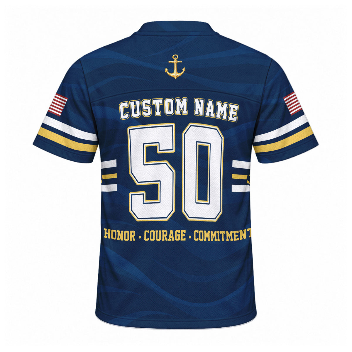 U.S. Navy Sports Jersey Custom Military Rank Text and Jersey Number