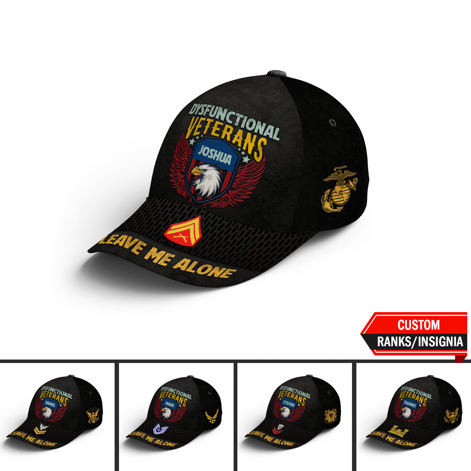 Custom Ranks/Insignia, Personalized Name And Years Served All Over Prints Premium Classic Cap KAOVC23