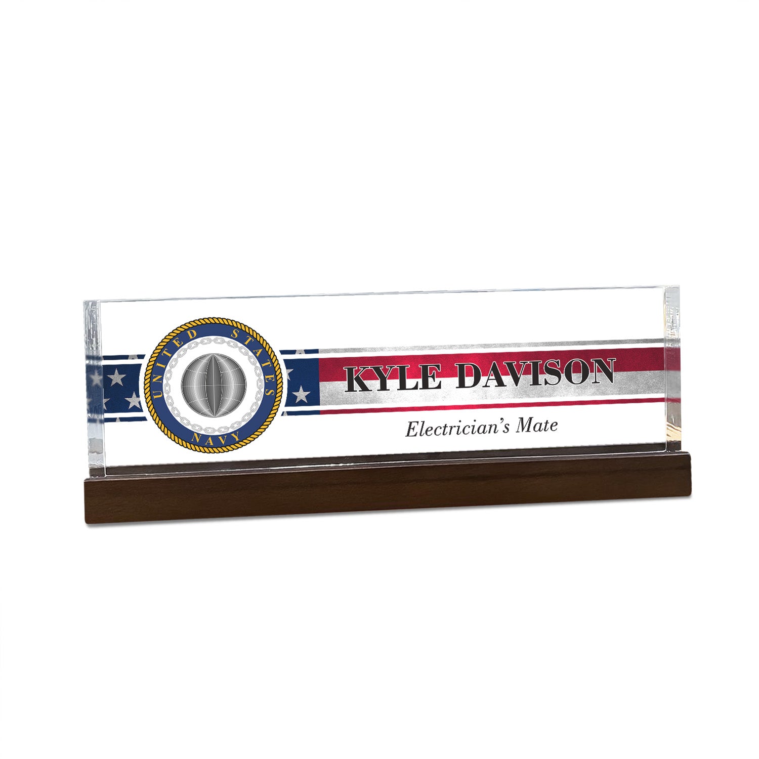 US Navy Personalized Plaque – Custom Name & Role Display
