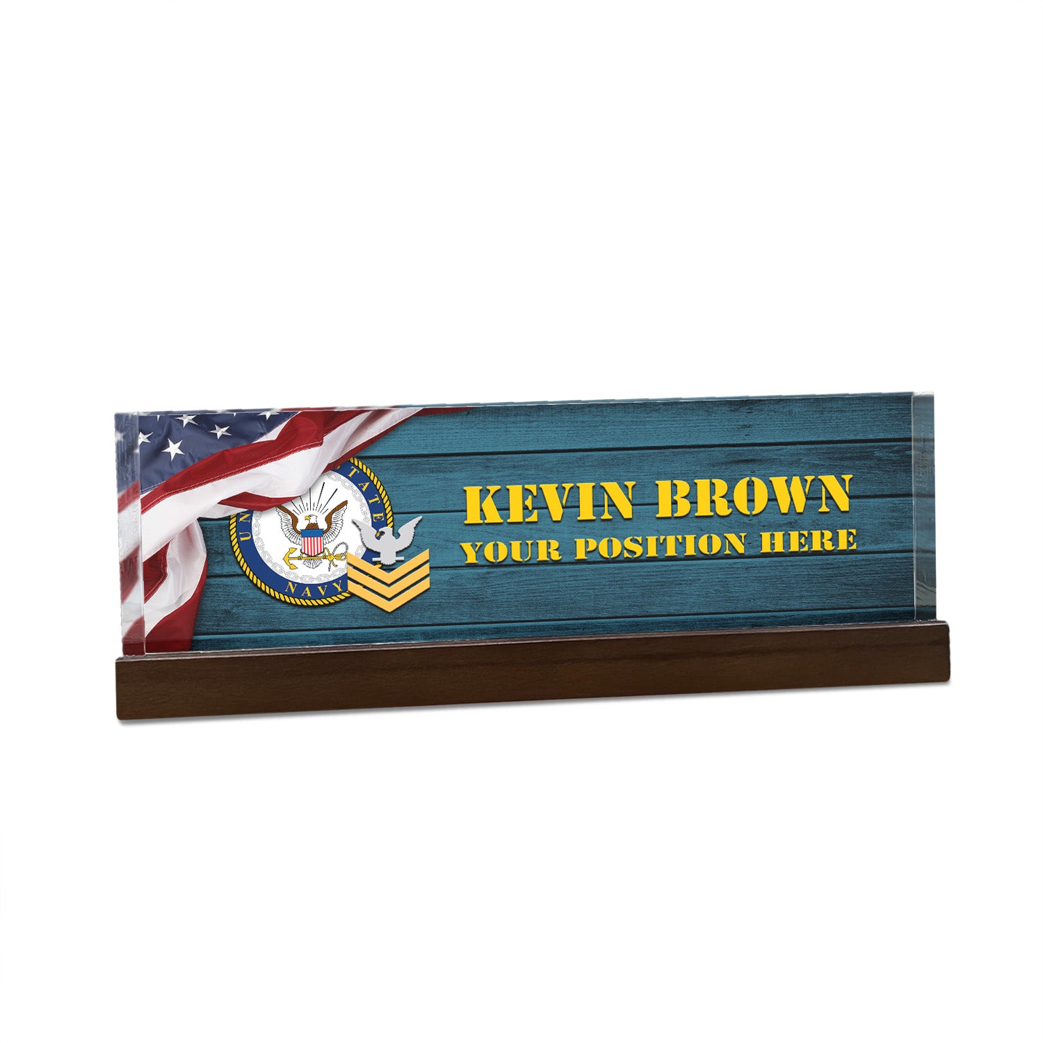 Custom US Navy Desk Acrylic Plaque - Gift for Sailors, Veterans & Retirees