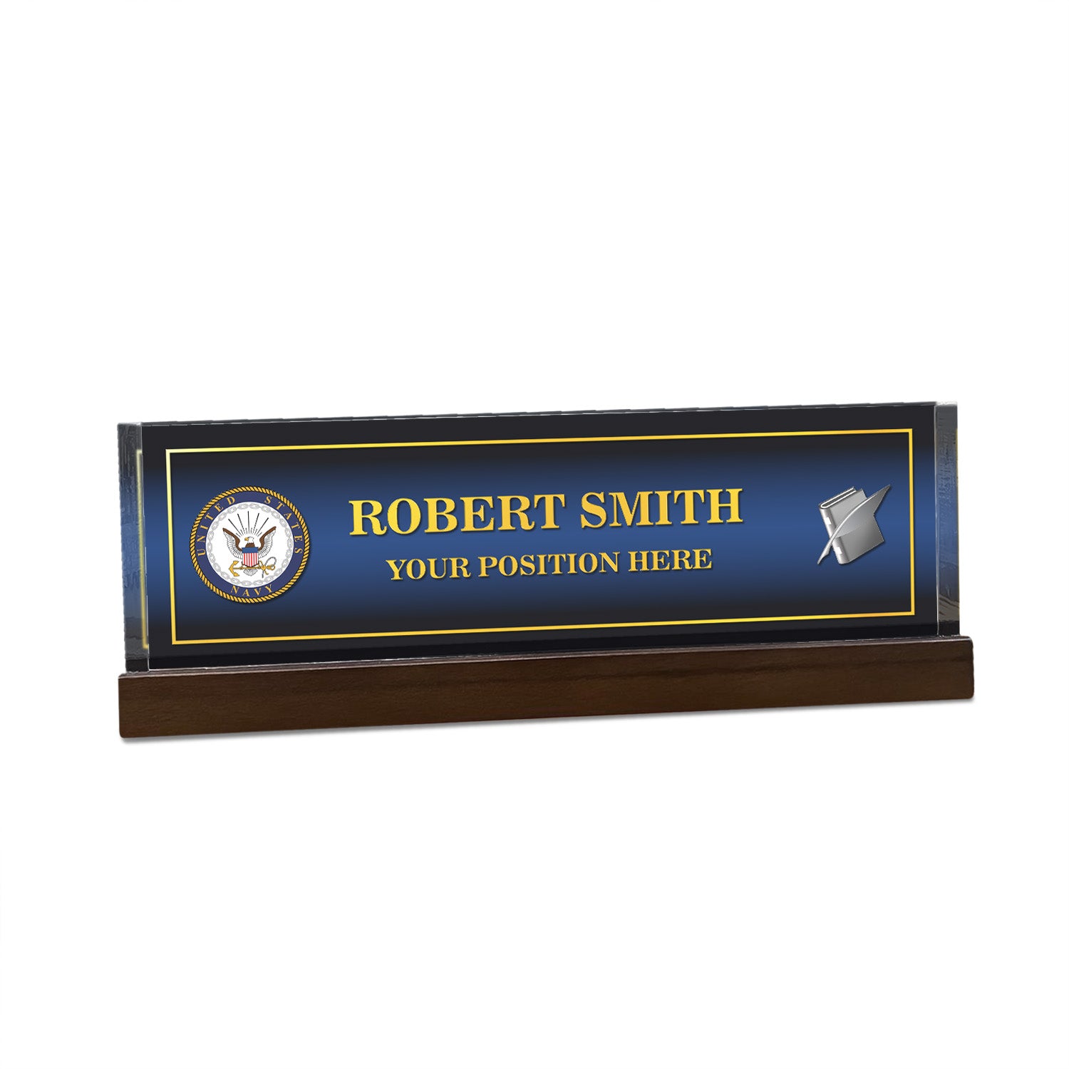 US Navy Personalized Acrylic Plaque – Custom Desk Gift