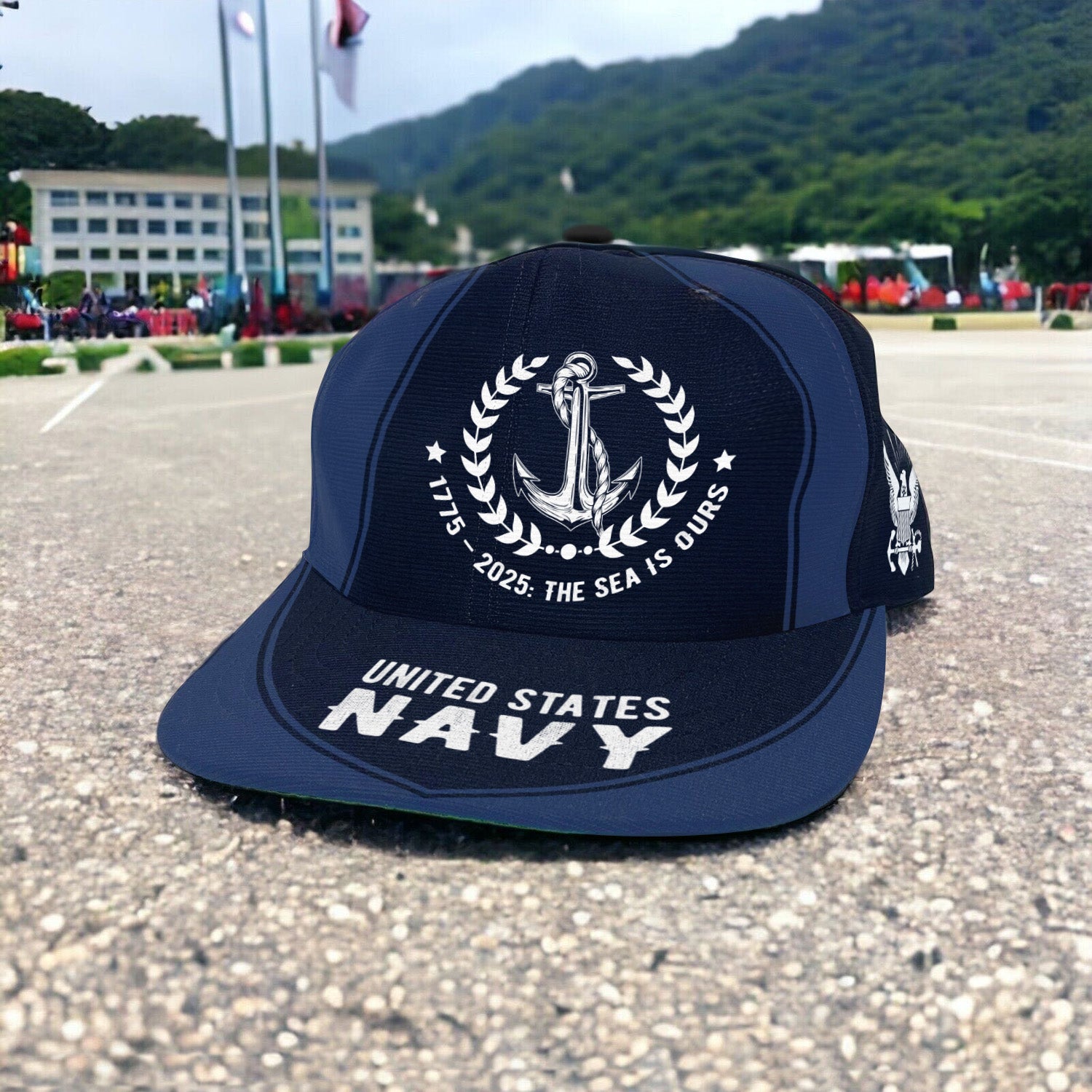 US Navy The Sea Is Our All Over Prints Premium Classic Cap