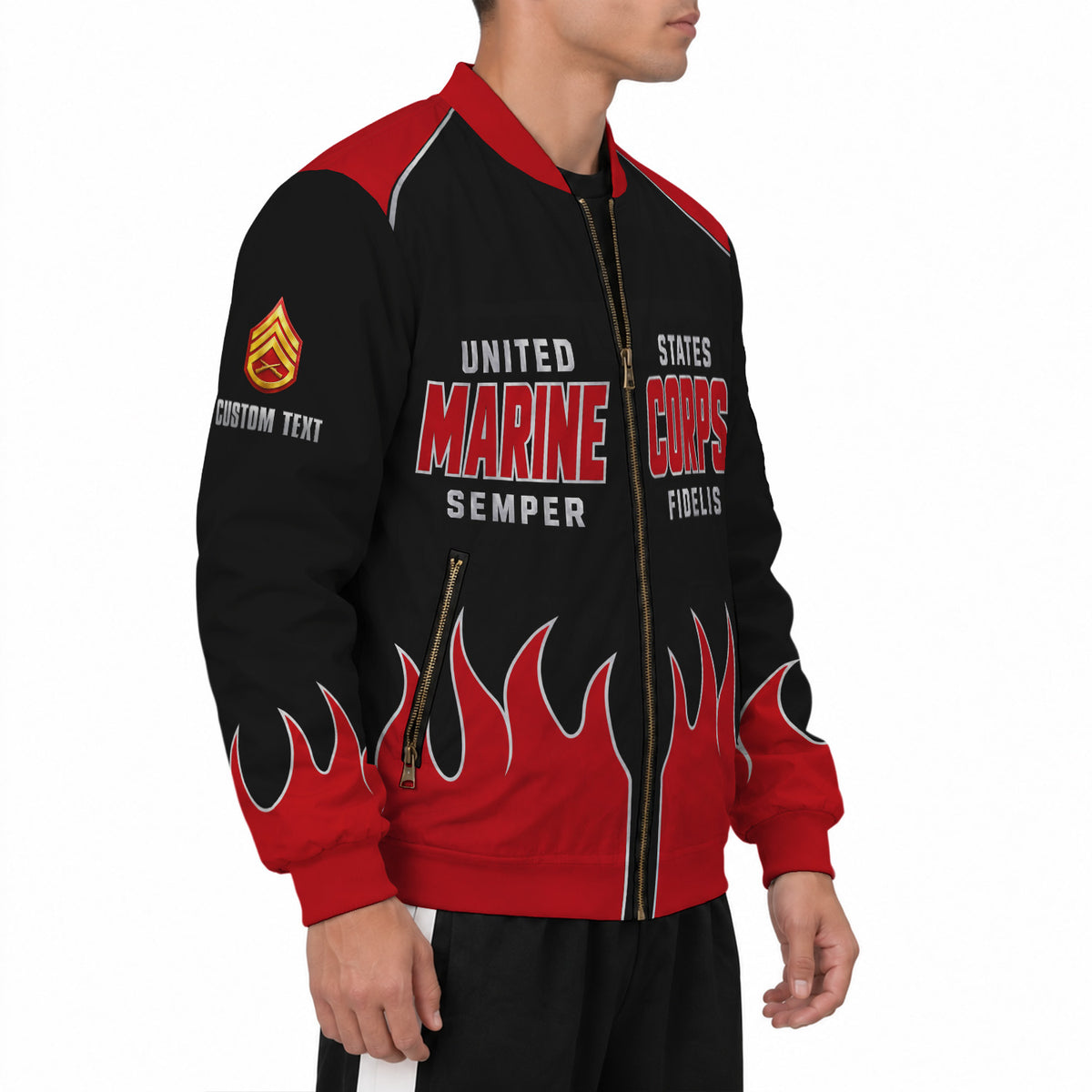 Personalized Name And Rank U.S. Marine Corps Military Bomber Jacket