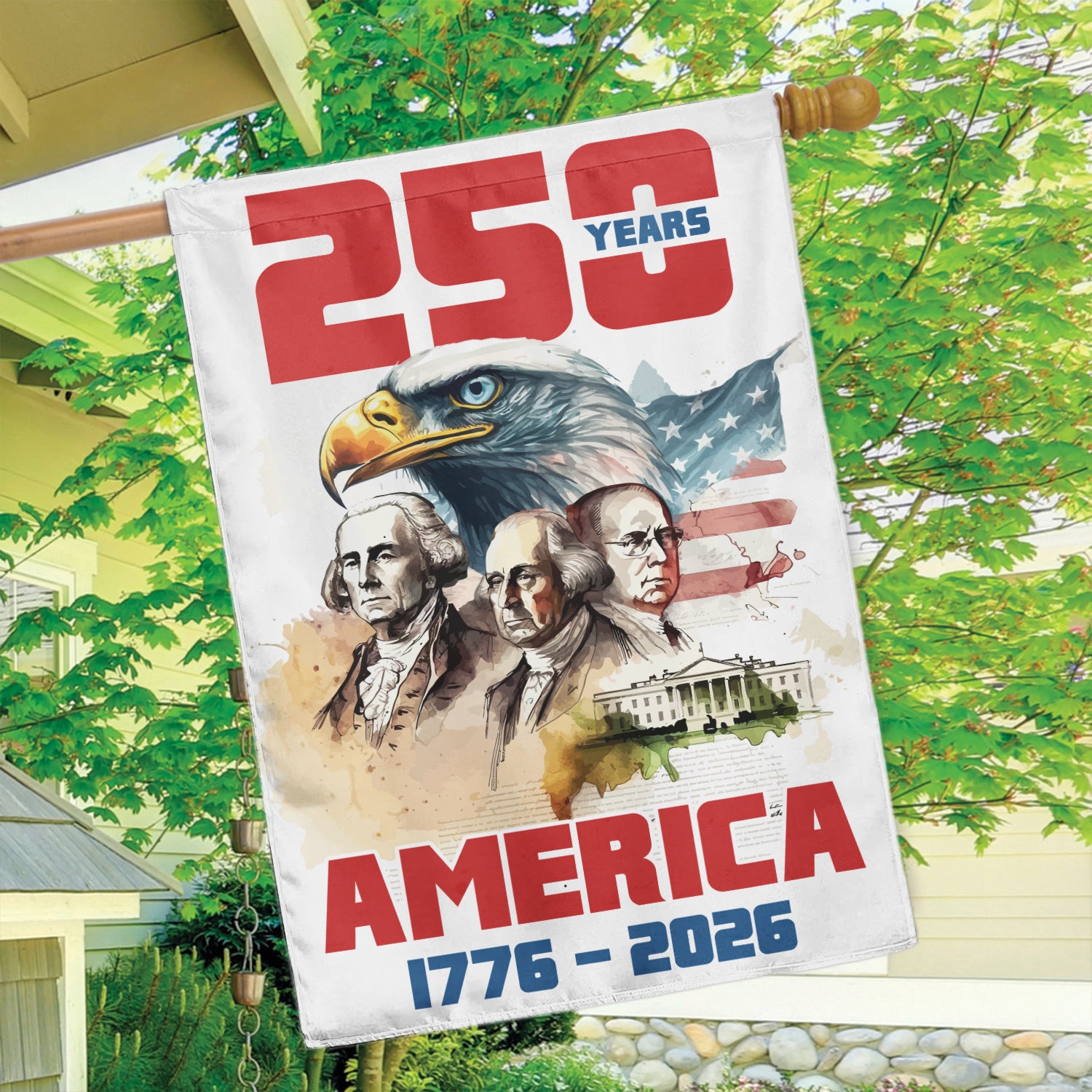 America 1776 - 2026 House Flag 28''x40'' Twin-Side Printing