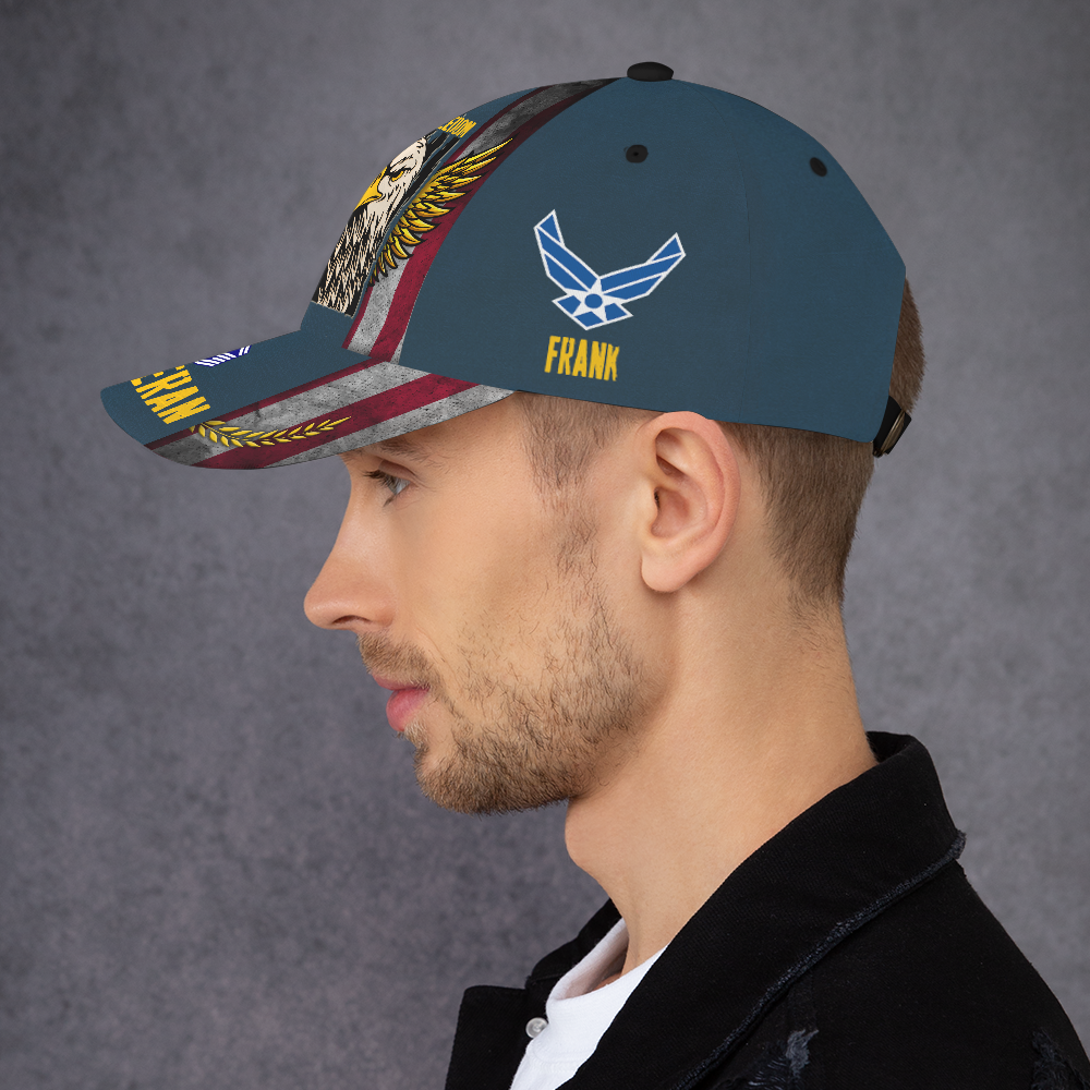Custom Ranks/Insignia, Personalized Name And Years Served All Over Prints Premium Classic Cap KAOVC21