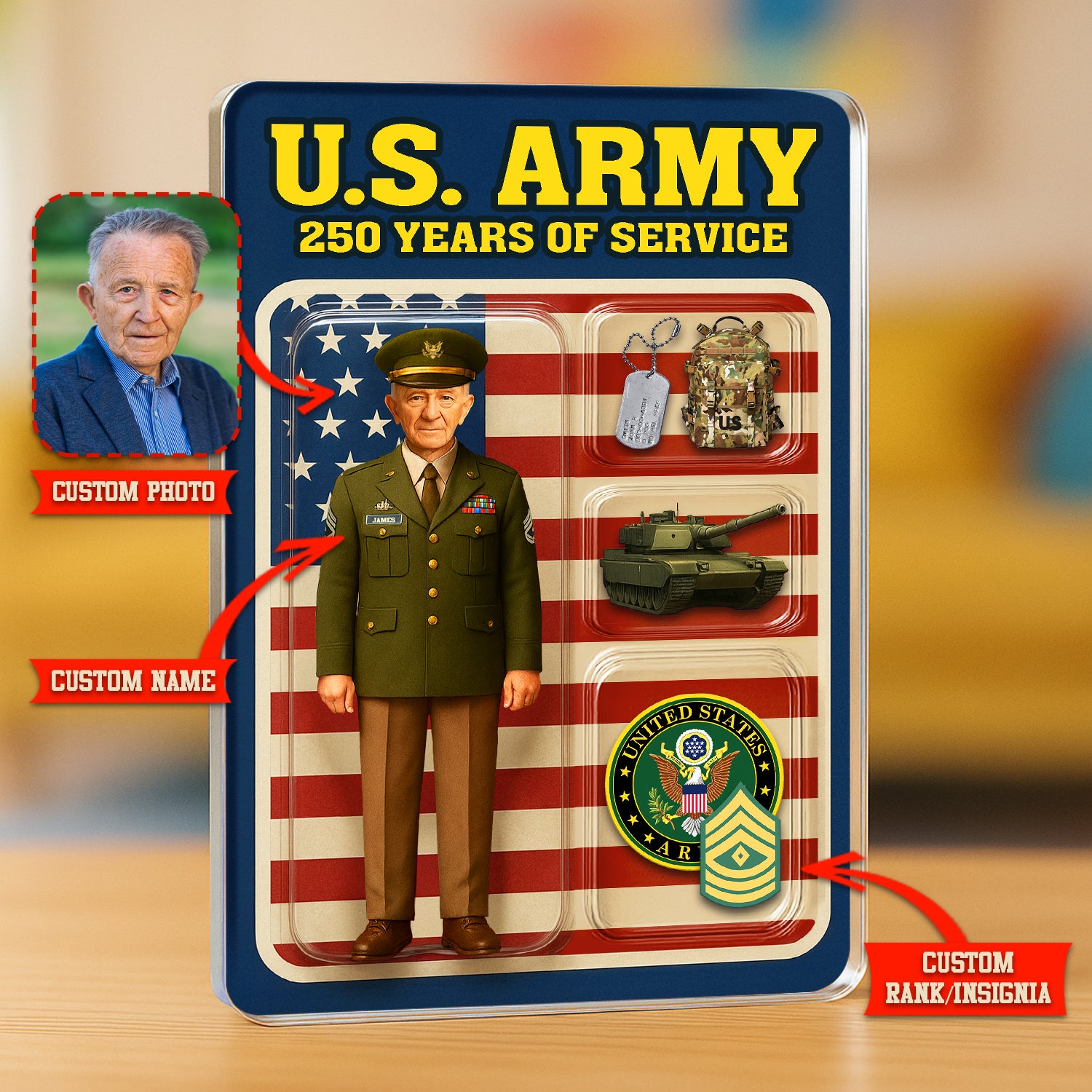 Personalized US Army 250th Years Of Service Custom Figure Army Green S Personalized US Army 250th Years Of Service Custom Figure Army Green S