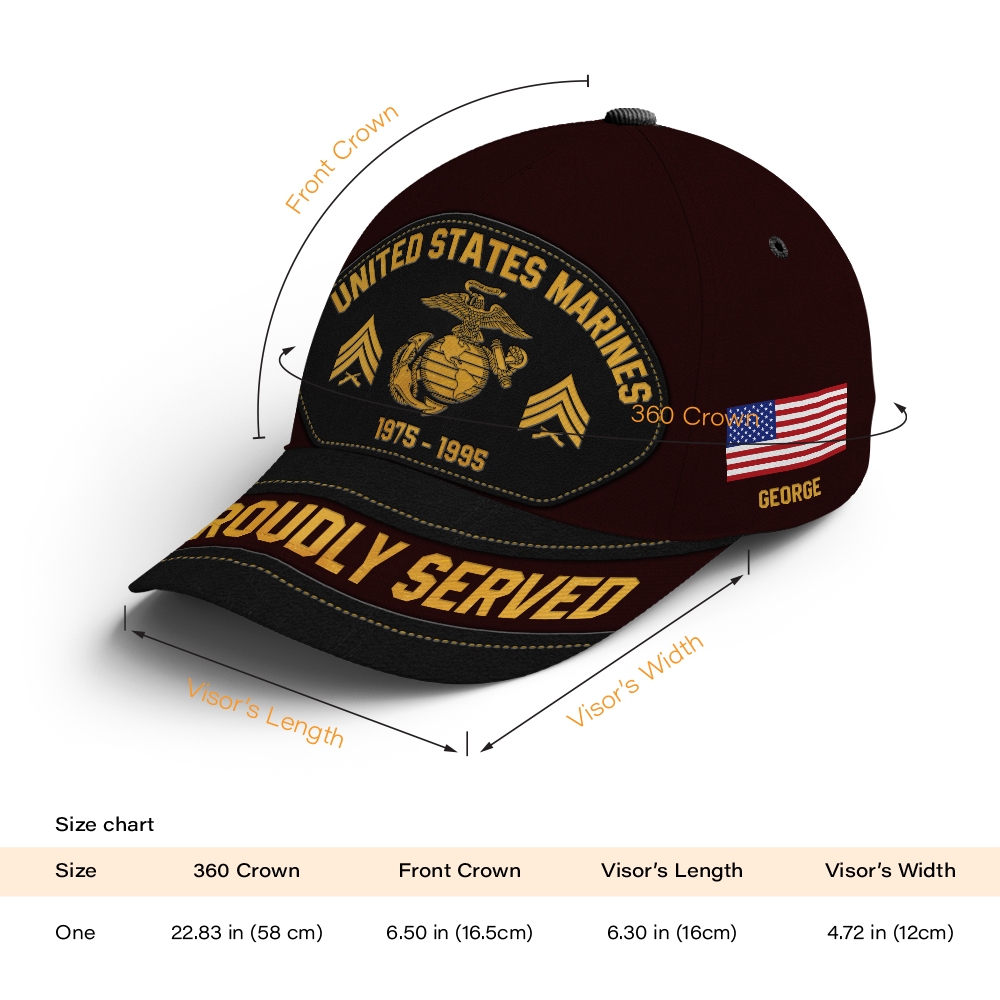 Custom Ranks/Insignia, Personalized Name And Years Served All Over Prints Premium Classic Cap KAOVC19