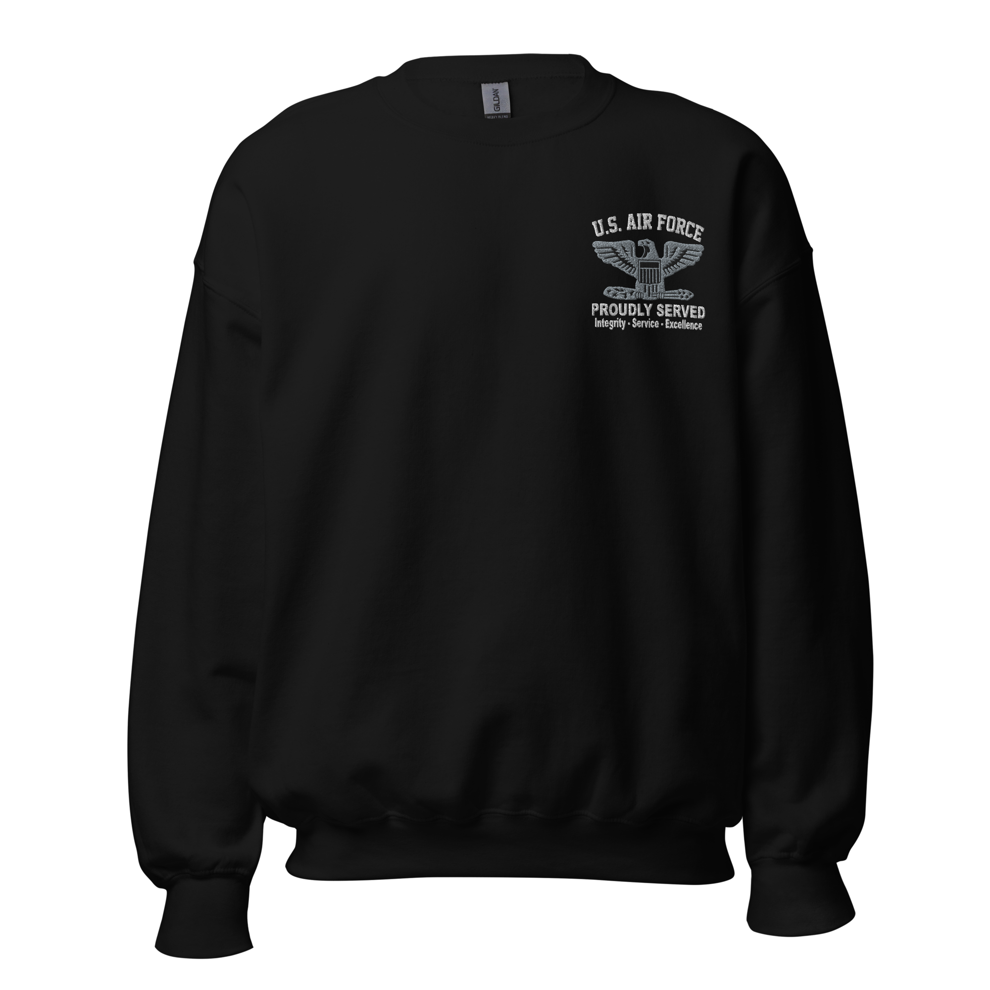 Custom US Air Force Ranks, Insignia Core Values Embroidered Unisex Sweatshirt