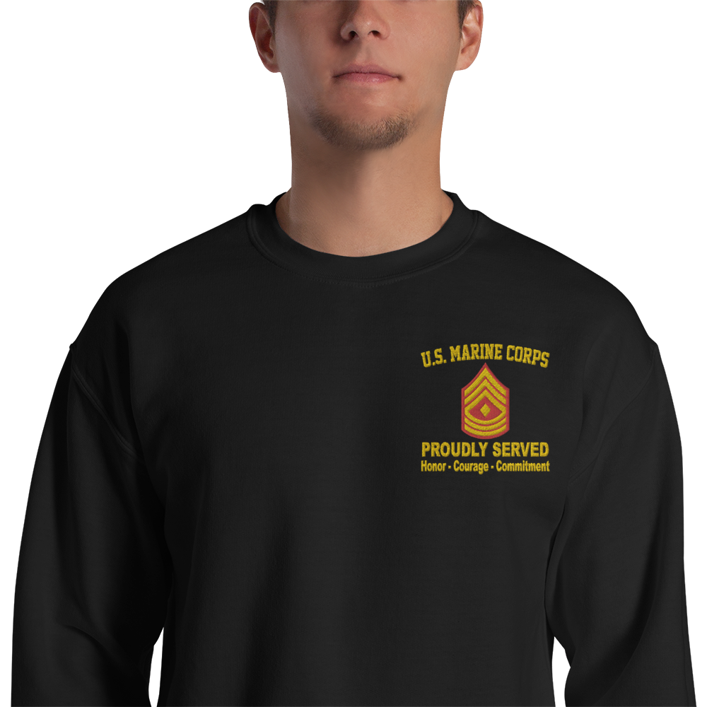 Custom MARlNE Ranks, Insignia Core Values Embroidered Unisex Sweatshirt