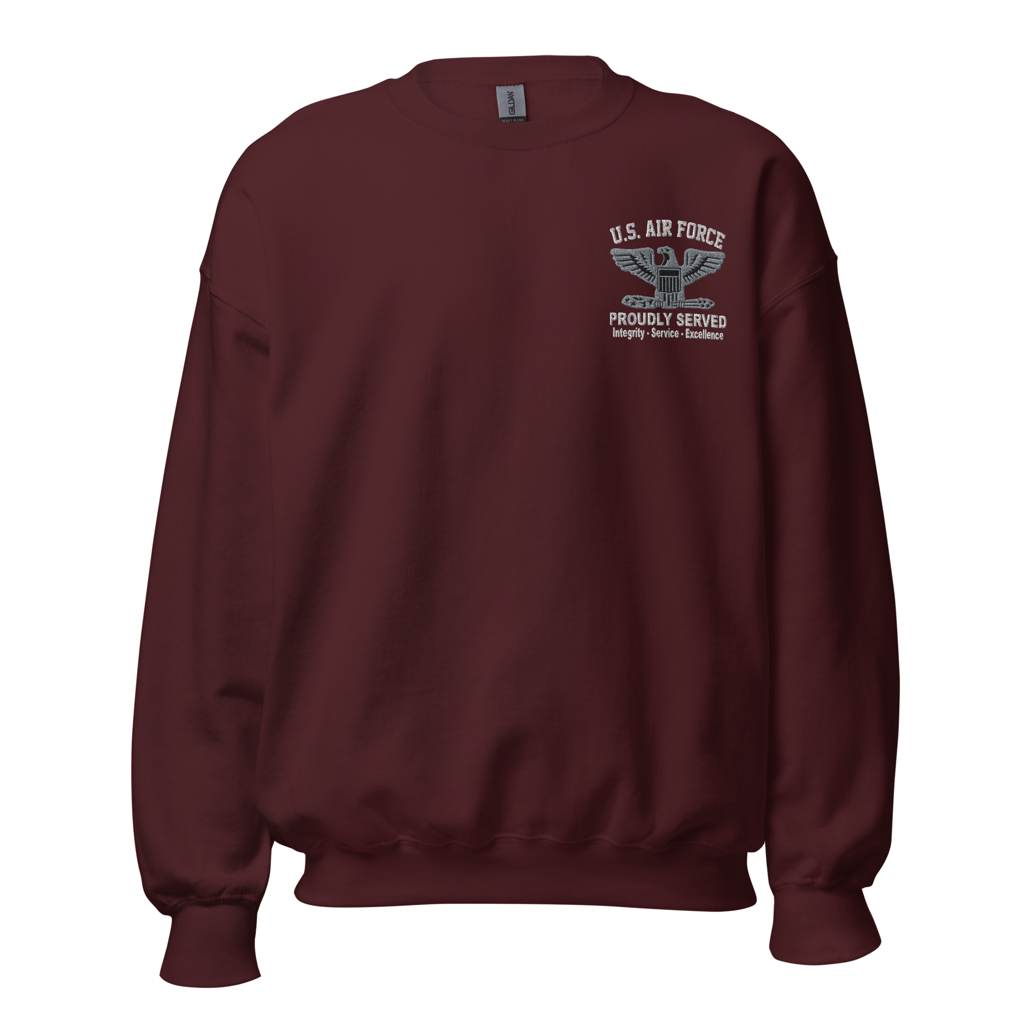Custom US Air Force Ranks, Insignia Core Values Embroidered Unisex Sweatshirt