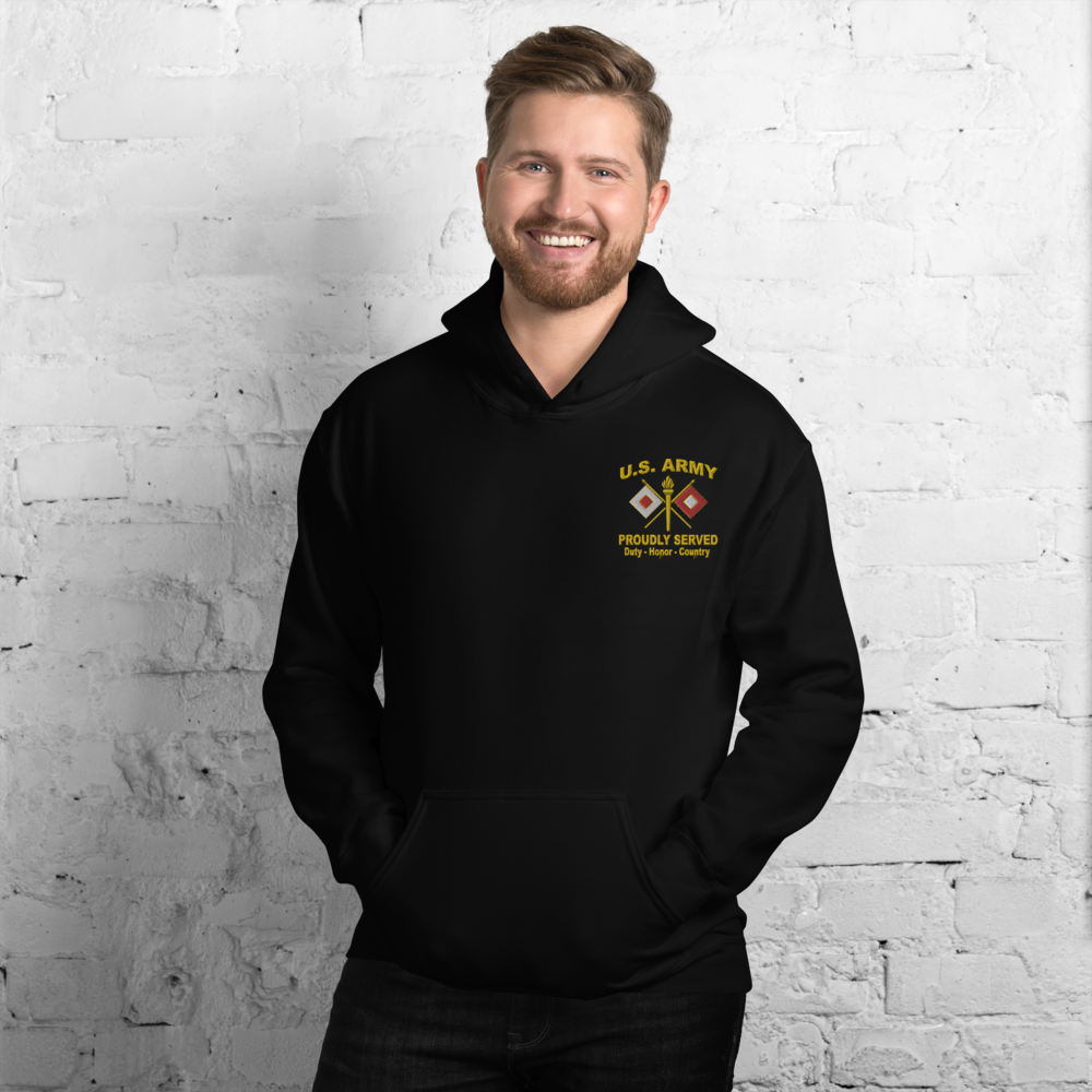 Custom US Army Ranks, Insignia Core Values Embroidered Unisex Hoodie