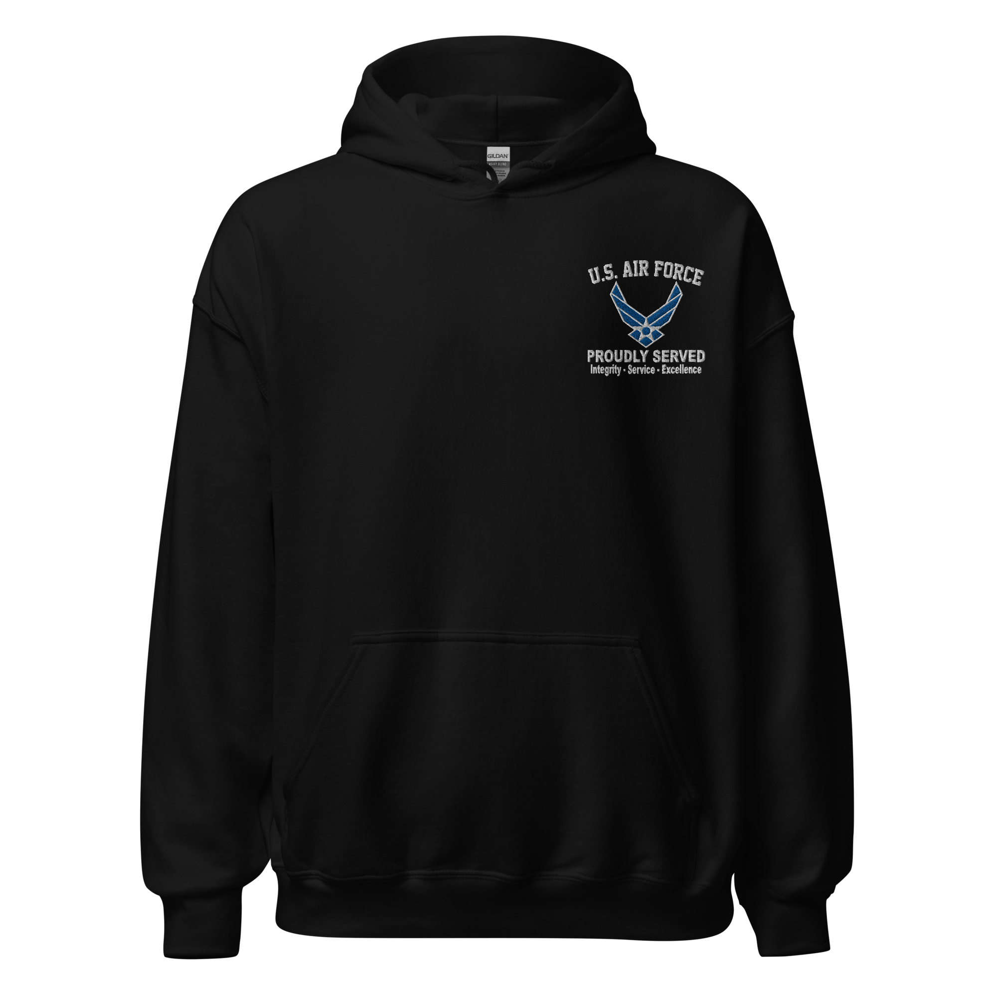 Custom US Air Force Ranks, Insignia Core Values Embroidered Unisex Hoodie