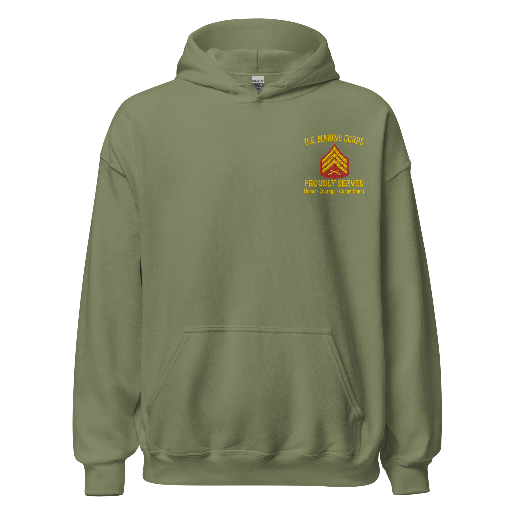 Custom MARlNE Ranks, Insignia Core Values Embroidered Unisex Hoodie