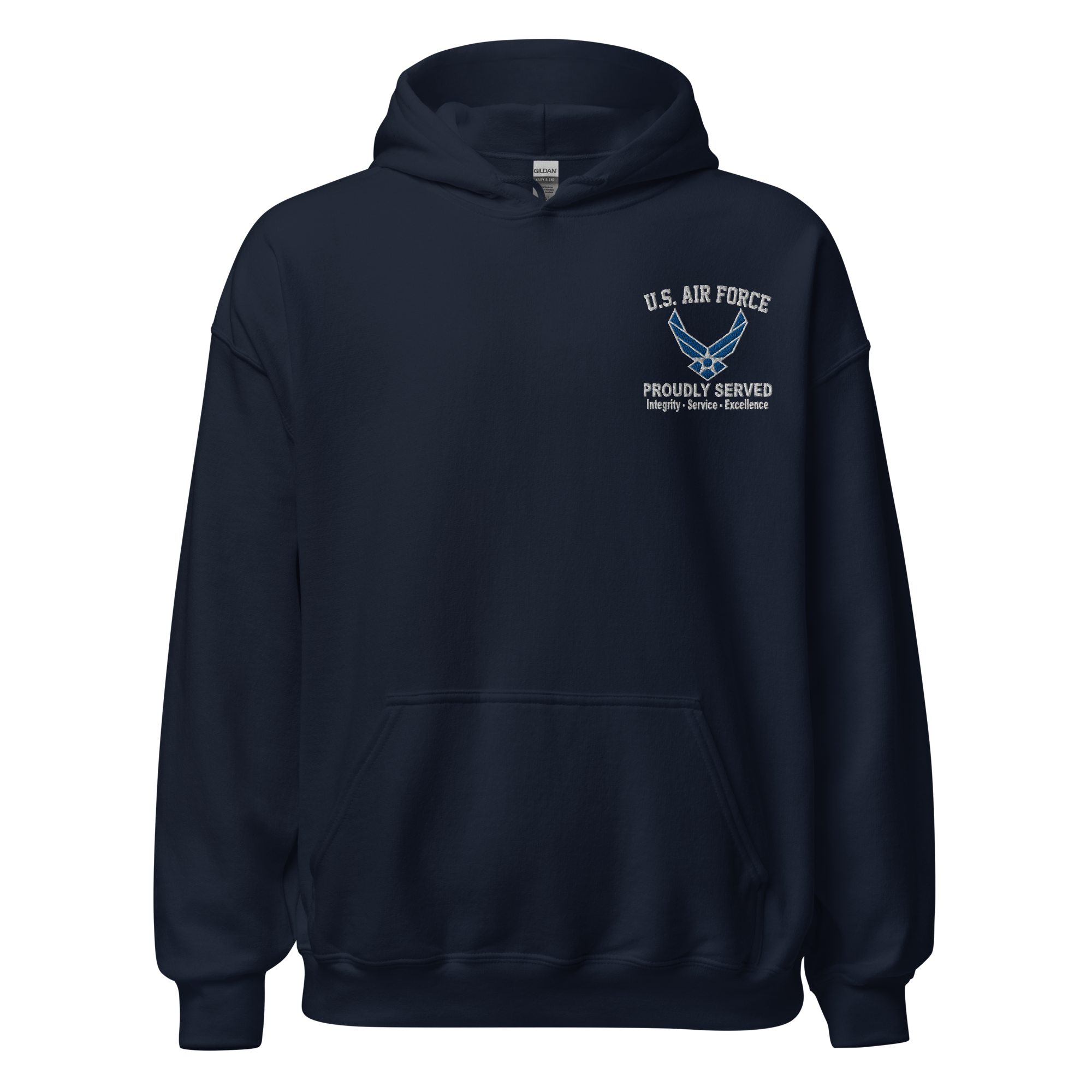 Custom US Air Force Ranks, Insignia Core Values Embroidered Unisex Hoodie