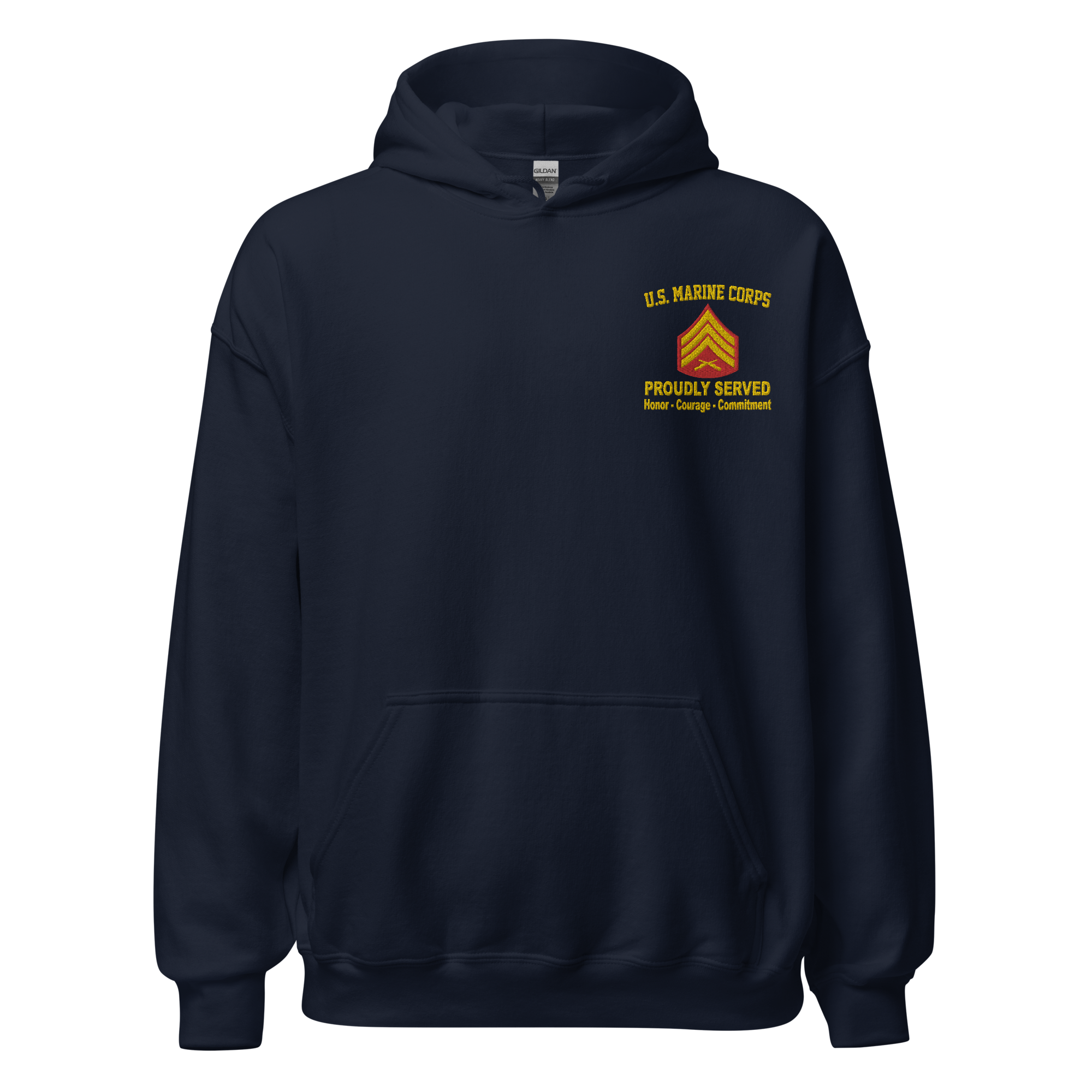 Custom MARlNE Ranks, Insignia Core Values Embroidered Unisex Hoodie