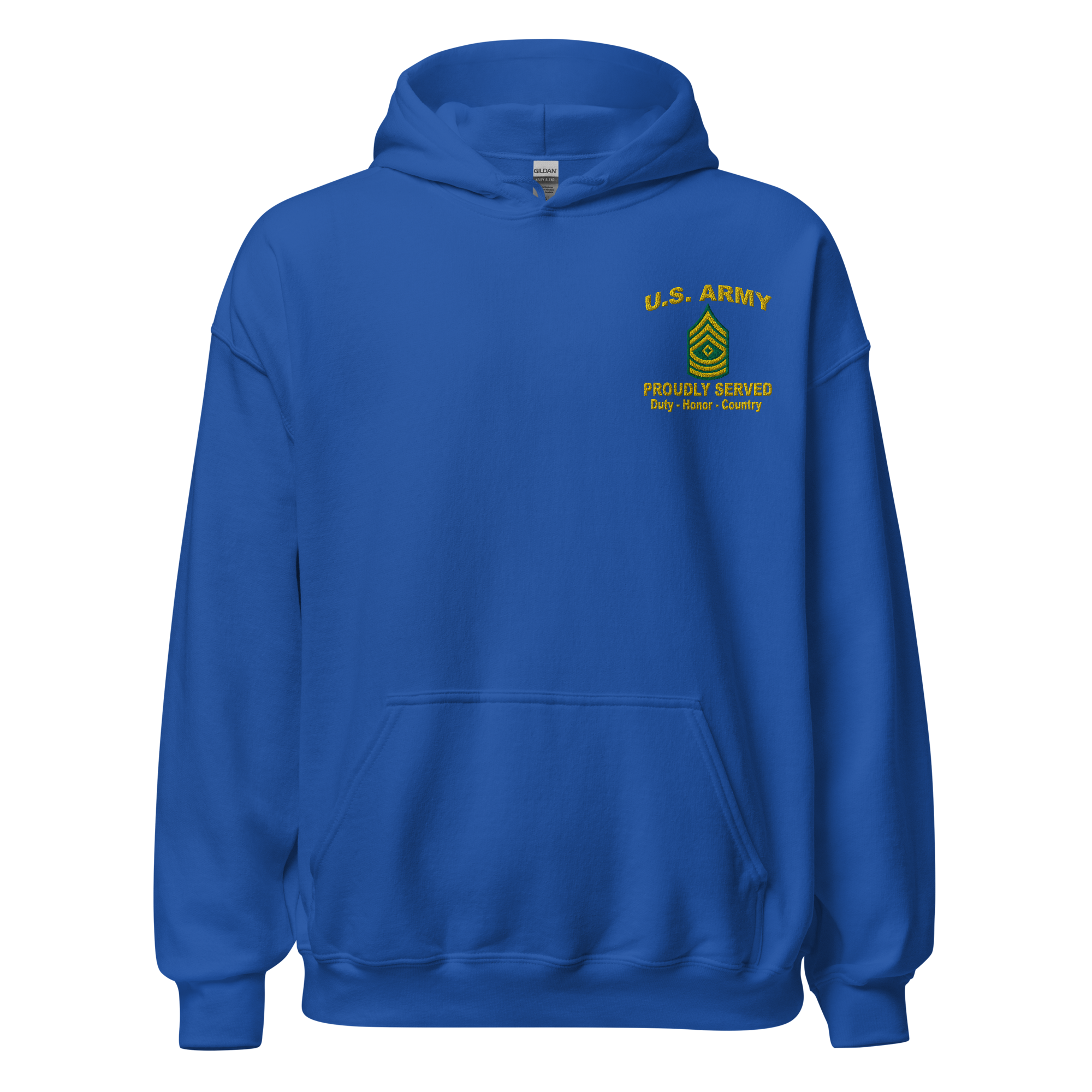 Custom US Army Ranks, Insignia Core Values Embroidered Unisex Hoodie