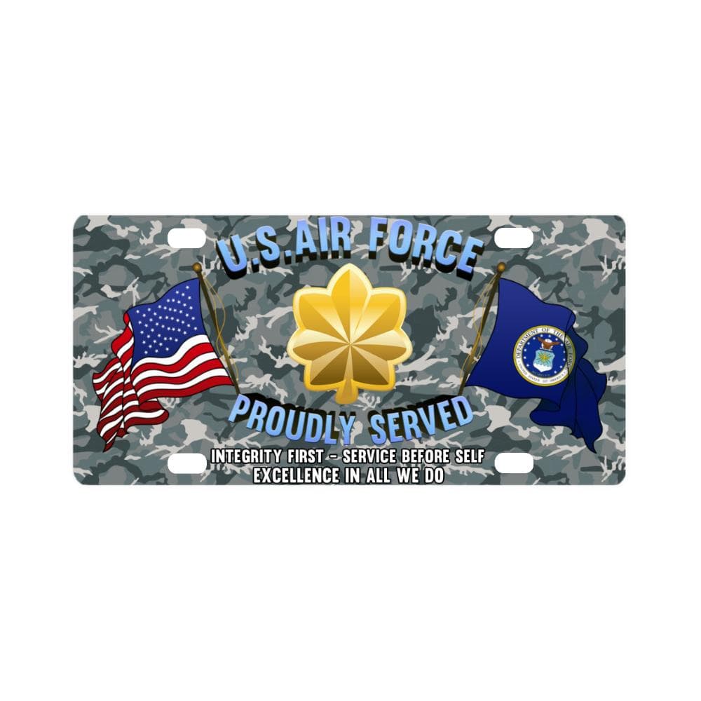 US Air Force O-4 Major Maj O4 Field Officer Classi Classic License Plate-LicensePlate-USAF-Ranks-Veterans Nation