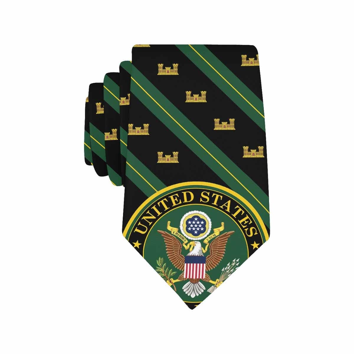 US Army Corps of Engineers Classic Necktie (Two Sides)-Necktie-Army-Branch-Veterans Nation