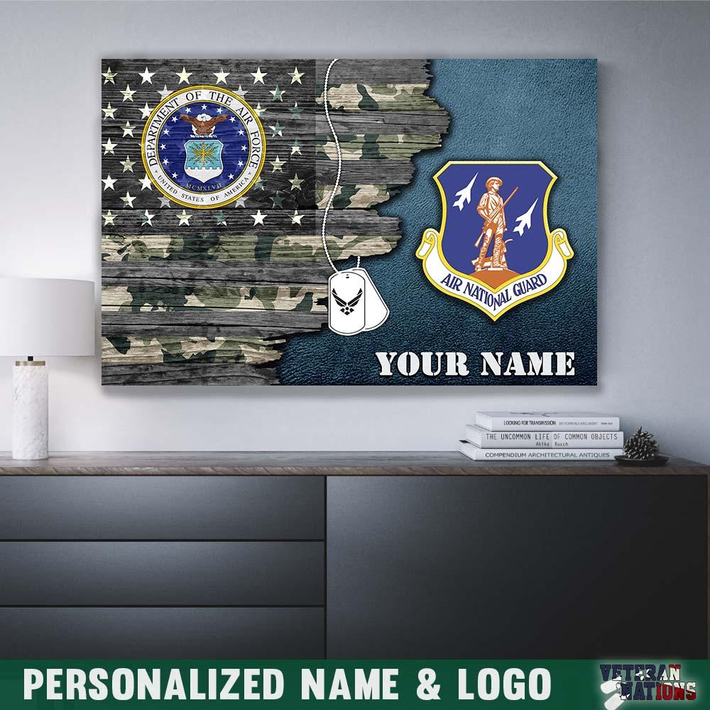 Personalized Canvas - U.S. Air Force Major Commands - Personalized Name & Logo-Canvas-Personalized-USAF-Shield-Veterans Nation