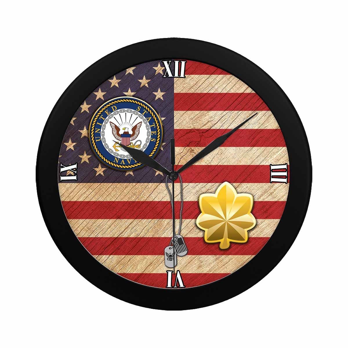 US Navy O-4 Lieutenant Commander O4 LCDR Junior Officer Wall Clock-WallClocks-Navy-Officer-Veterans Nation