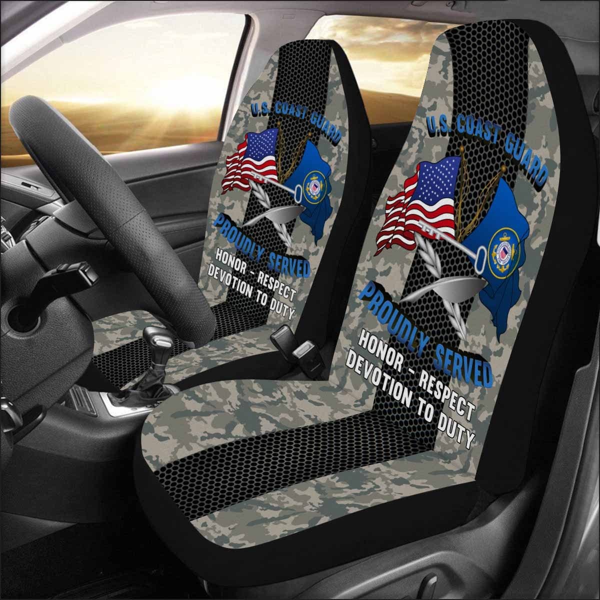 USCG CULINARY SPECIALIST CS Logo Proudly Served - Car Seat Covers (Set of 2)-SeatCovers-USCG-Rate-Veterans Nation