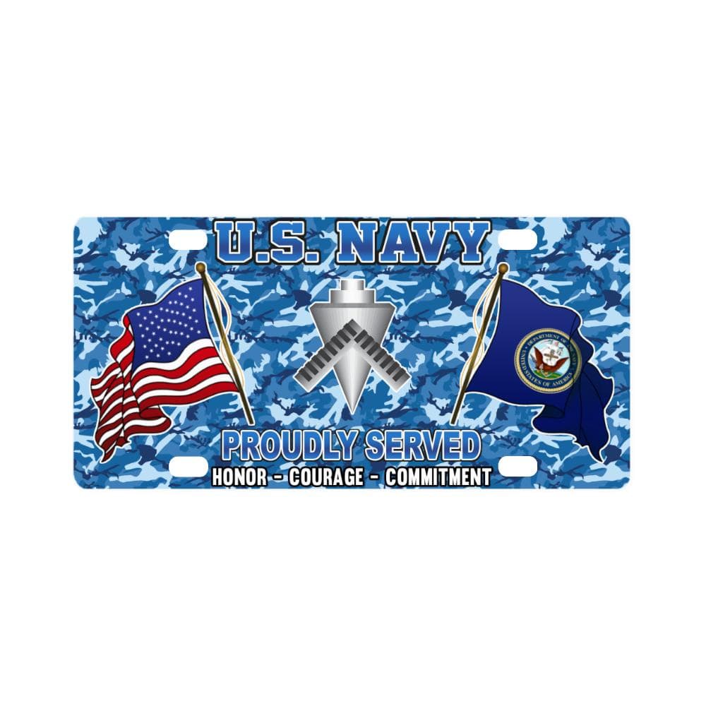 U.S Navy Builder Navy BU - Classic License Plate-LicensePlate-Navy-Rate-Veterans Nation