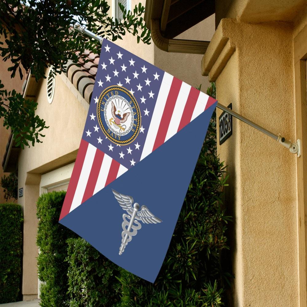 US Navy Hospital Corpsman Navy HM House Flag 28 inches x 40 inches Twin-Side Printing-HouseFlag-Navy-Rate-Veterans Nation