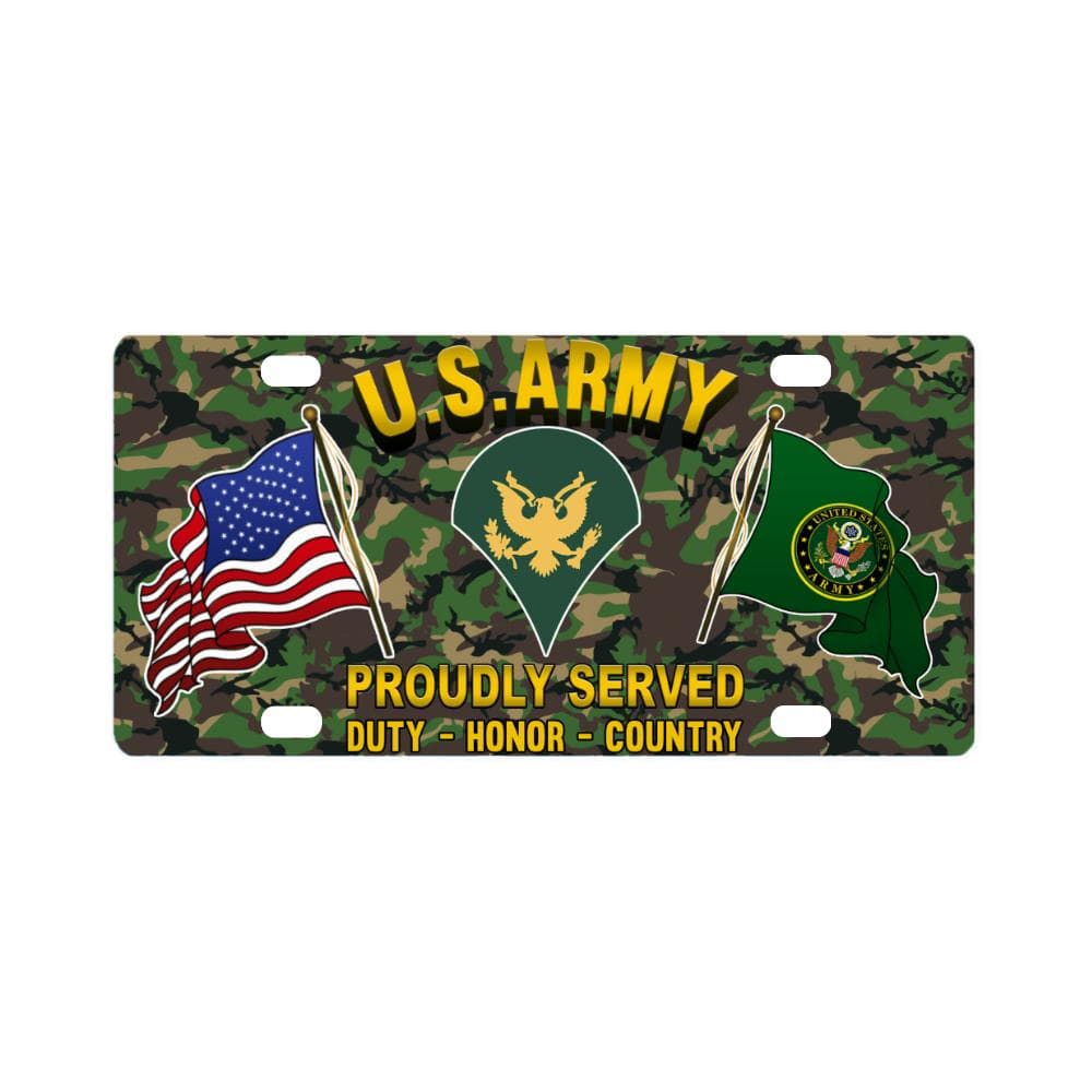 US Army E-4 SPC E4 Specialist RanksProudly Plate F Classic License Plate-LicensePlate-Army-Ranks-Veterans Nation