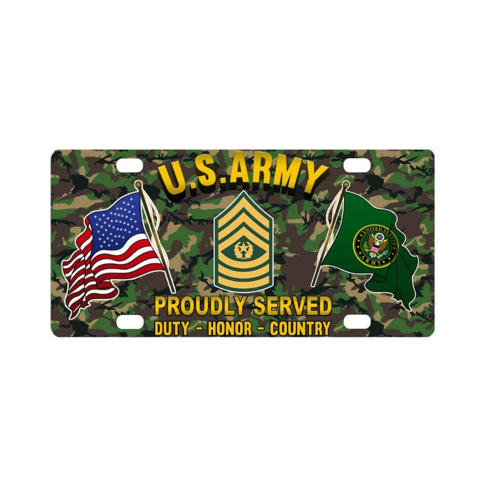US Army E-9 Command Sergeant Major E9 CSM Noncommi Classic License Plate-LicensePlate-Army-Ranks-Veterans Nation
