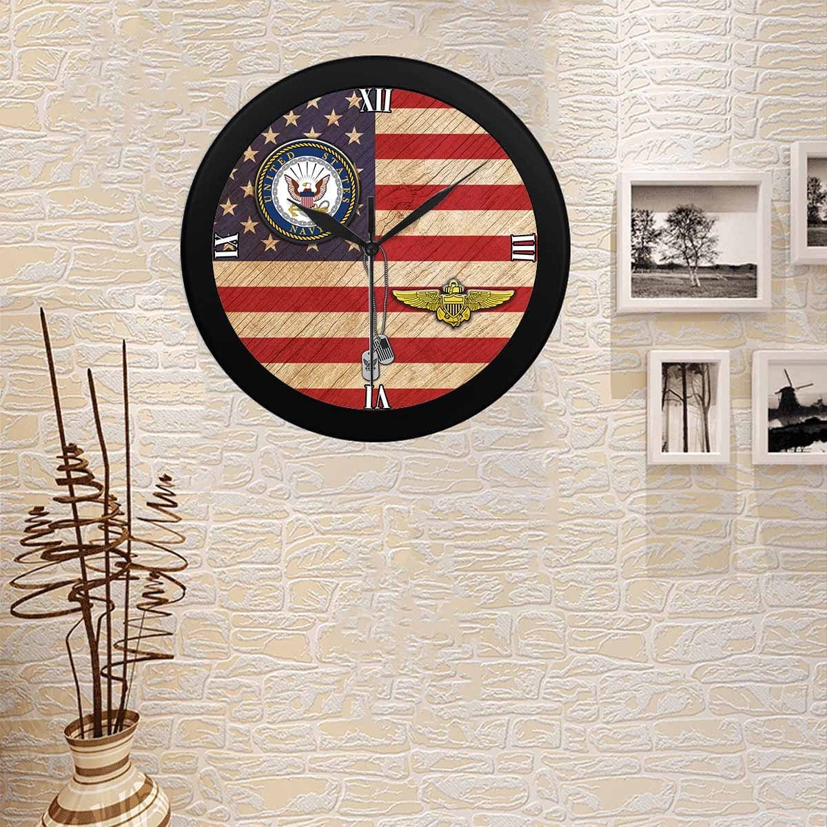 US Navy Naval Aviator Wall Clock-WallClocks-Navy-Badge-Veterans Nation