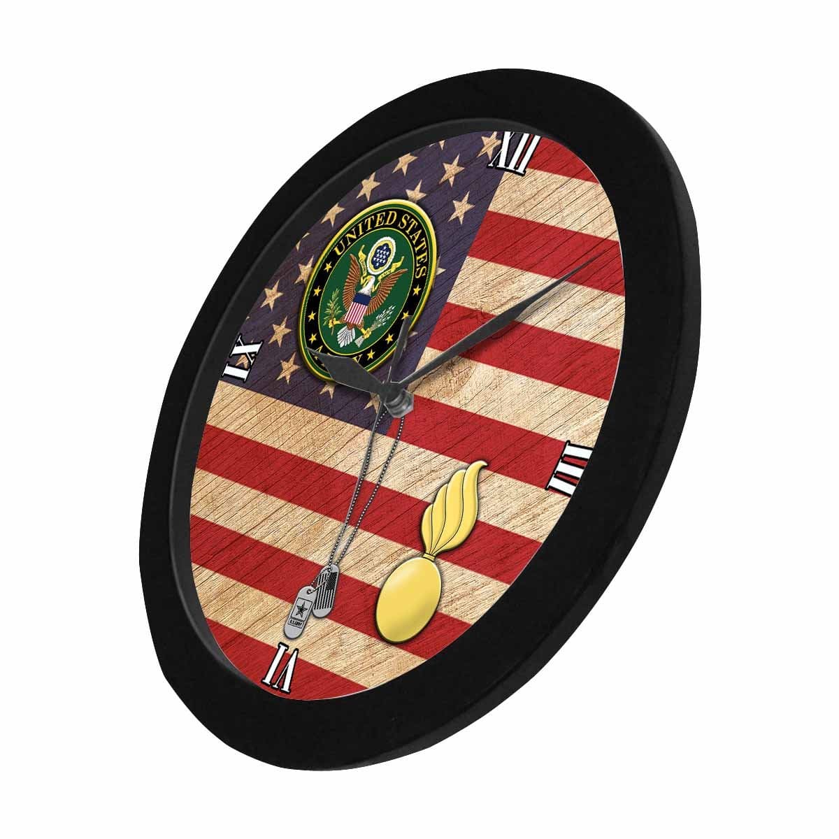 US Army Ordnance Corps Black Wall Clock-WallClocks-Army-Branch-Veterans Nation