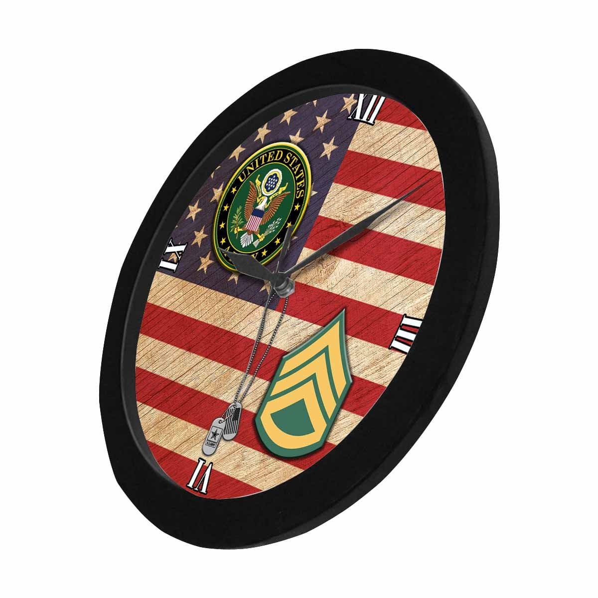 US Army E-6 Staff Sergeant E6 SSG Wall Clock-WallClocks-Army-Ranks-Veterans Nation