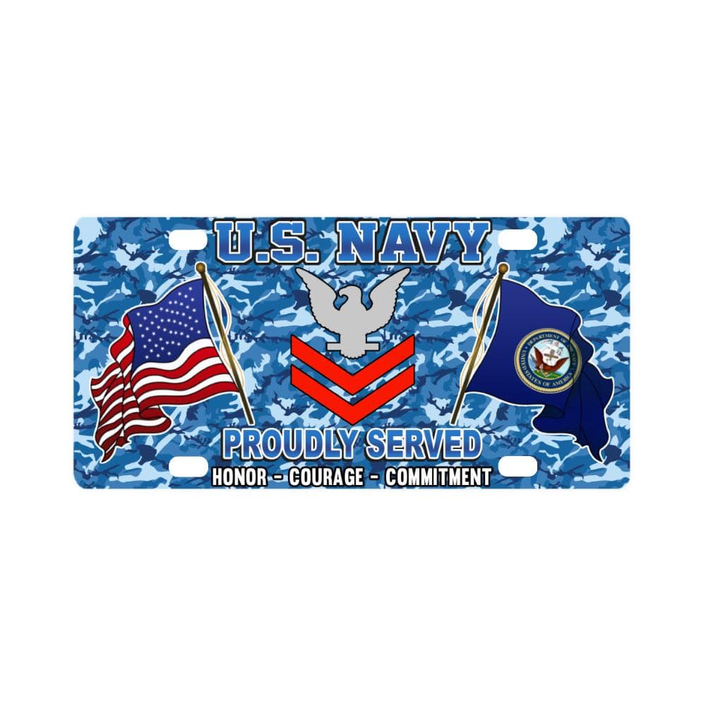 US Navy E-5 Petty Officer Second Class E5 PO2 Coll Classic License Plate-LicensePlate-Navy-Collar-Veterans Nation