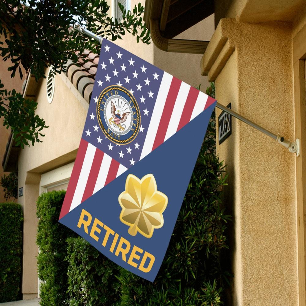 US Navy O-4 Lieutenant Commander O4 LCDR Retired House Flag 28 inches x 40 inches Twin-Side Printing-HouseFlag-Navy-Officer-Veterans Nation