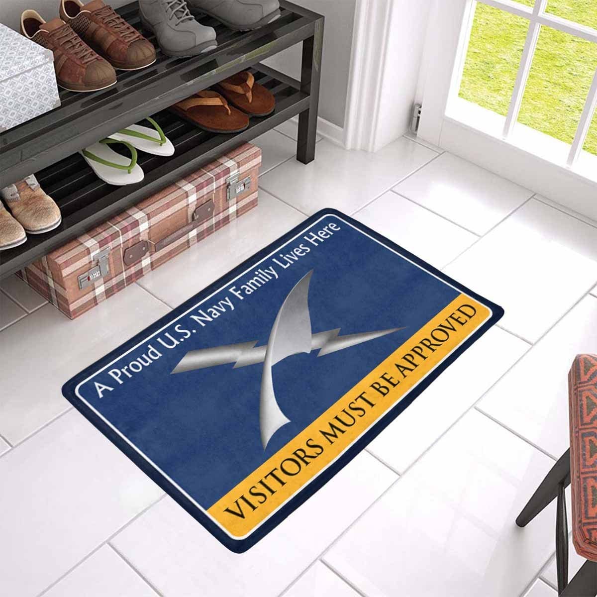 U.S Navy Cryptologic technician Navy CT Family Doormat - Visitors must be approved (23,6 inches x 15,7 inches)-Doormat-Navy-Rate-Veterans Nation