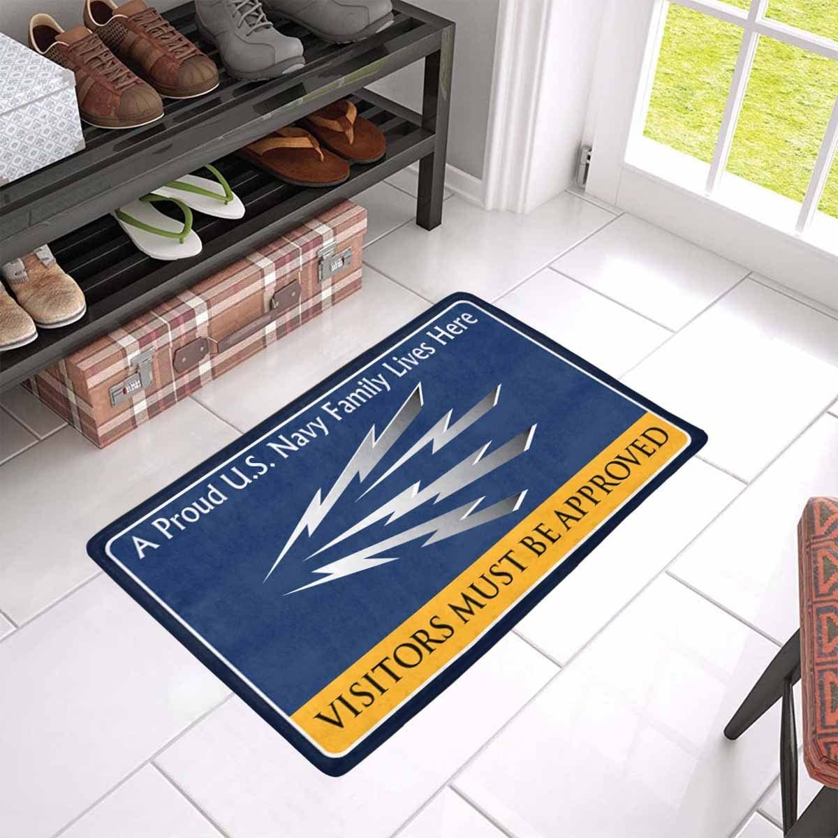 U.S Navy Radioman Navy RM Family Doormat - Visitors must be approved (23,6 inches x 15,7 inches)-Doormat-Navy-Rate-Veterans Nation
