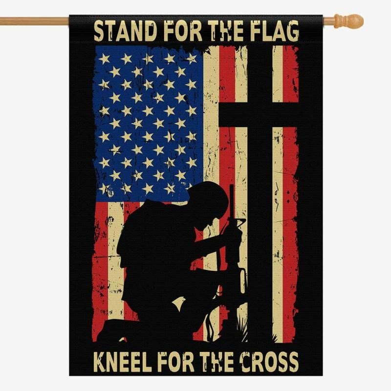 Stand For The Flag Kneel For The Cross Flag-Veterans Nation