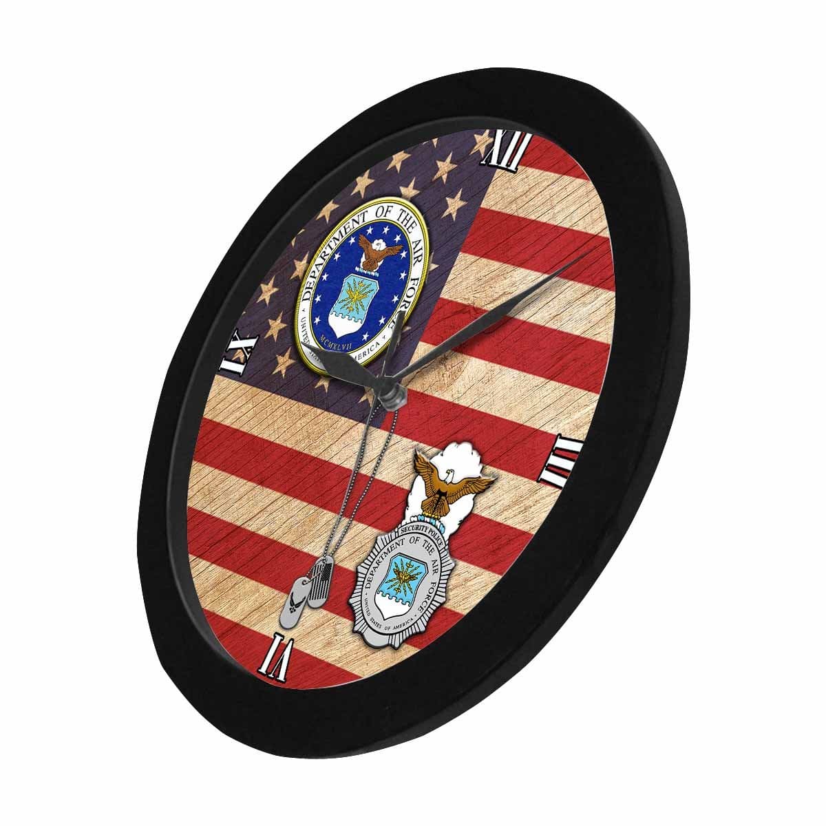 US Air Force Security Police Wall Clock-WallClocks-USAF-Shield-Veterans Nation