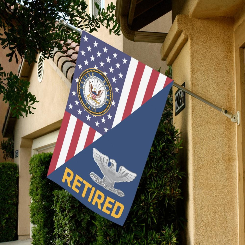 US Navy O-6 Captain O6 CAPT Senior Officer Retired House Flag 28 inches x 40 inches Twin-Side Printing-HouseFlag-Navy-Officer-Veterans Nation