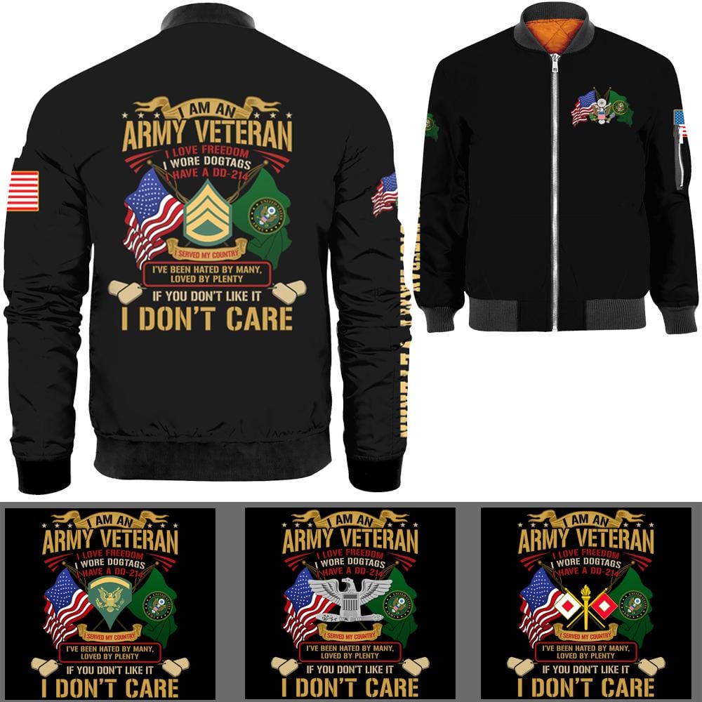 I Am A Veteran Bomber Jacket-Bomber-AllBranch-Veterans Nation