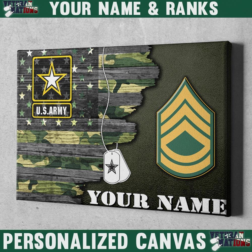 Personalized Canvas - U.S. Army Ranks - Personalized Name & Ranks-Canvas-Personalized-Army-Ranks-Veterans Nation
