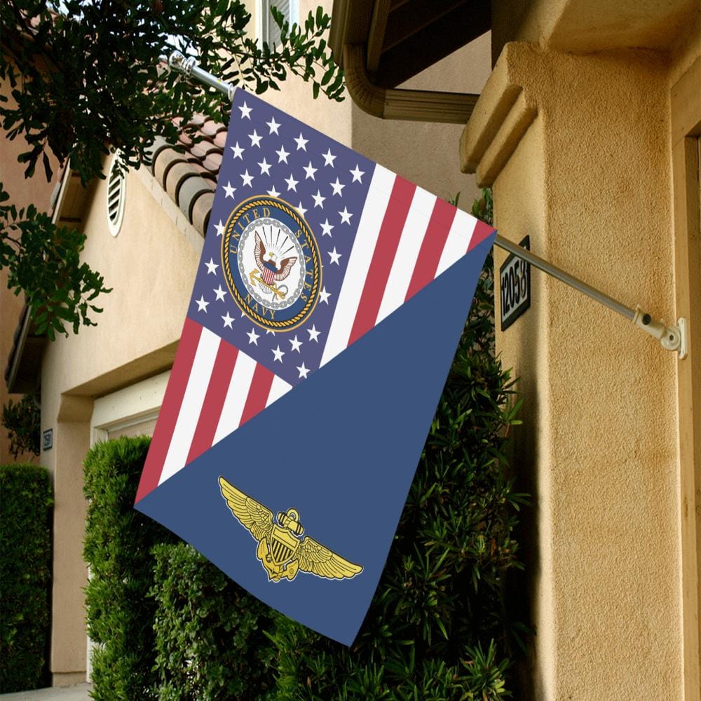 US Navy Naval Aviator House Flag 28 inches x 40 inches Twin-Side Printing-HouseFlag-Navy-Badge-Veterans Nation