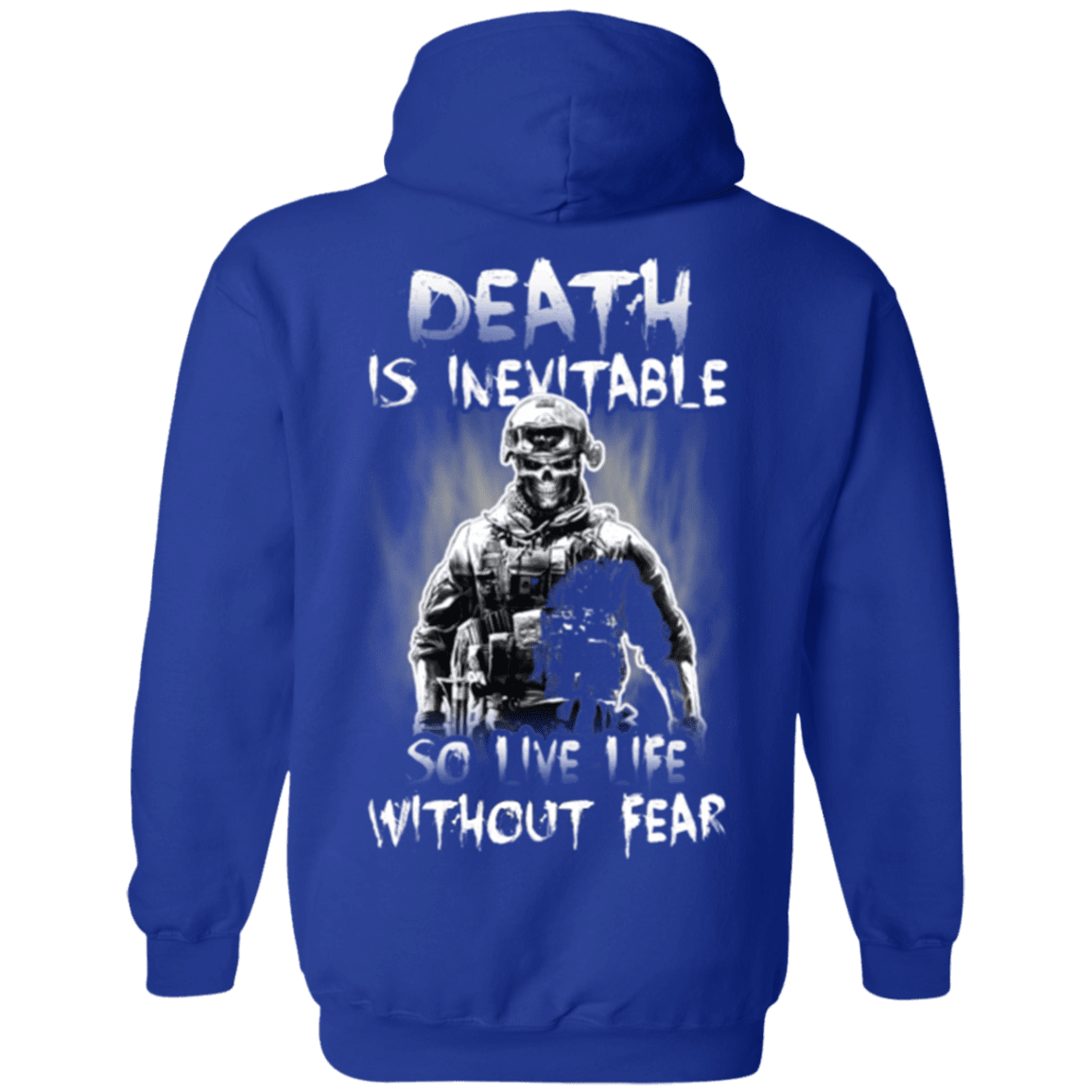 Military T-Shirt "Veteran - Death is Inevitable so I Have Life Without Fear" - Men Back-TShirt-General-Veterans Nation