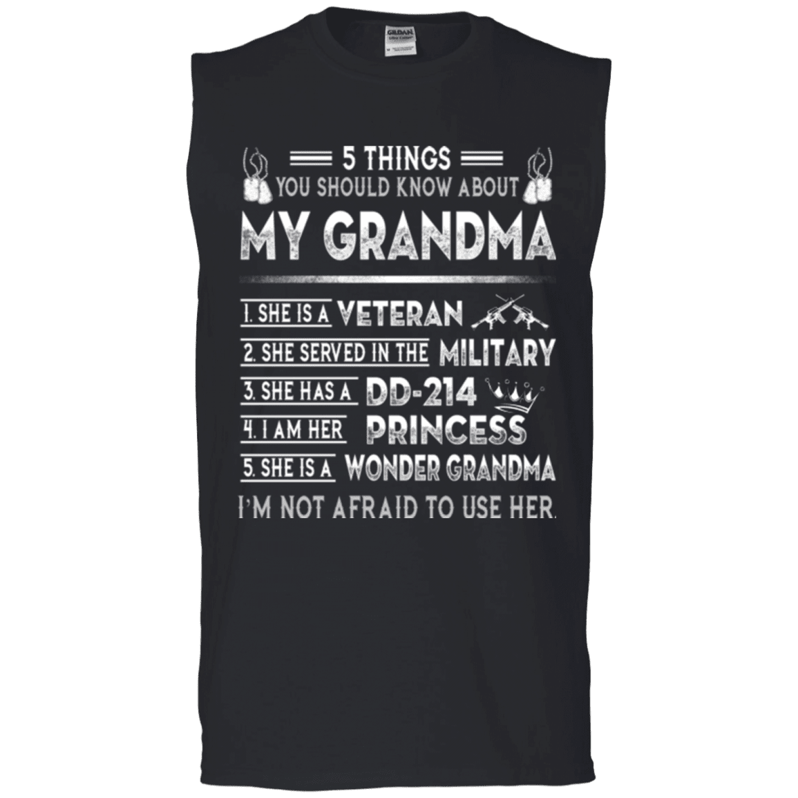 Military T-Shirt "5 Things You Should Know About My Grandma DD214"-TShirt-General-Veterans Nation