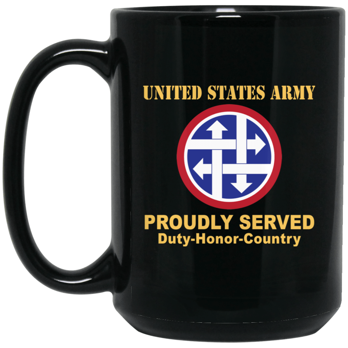 US ARMY 4TH SUSTAINMENT COMMAND- 11 oz - 15 oz Black Mug-Mug-Army-CSIB-Veterans Nation