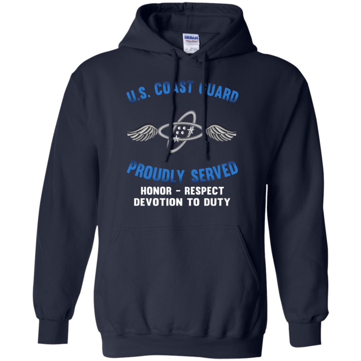 US Coast Guard Aviation Electronics Technician AET Logo Proudly Served T-Shirt For Men On Front-TShirt-USCG-Veterans Nation