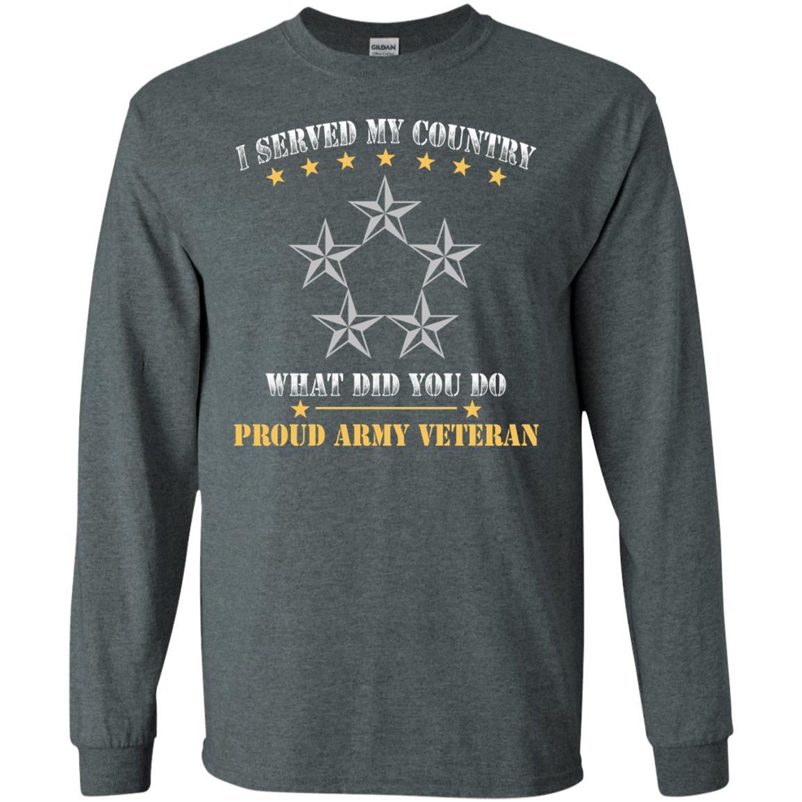 US Army O-10 General of the Army O10 GA General Officer Ranks Men Front T Shirt - Proud US Army Veteran-TShirt-Army-Veterans Nation